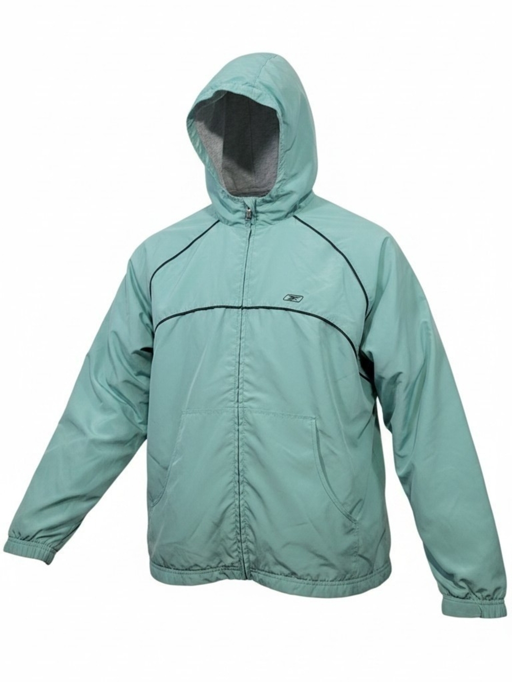 Reebok Light Teal Hooded Windbreaker Jacket **READ